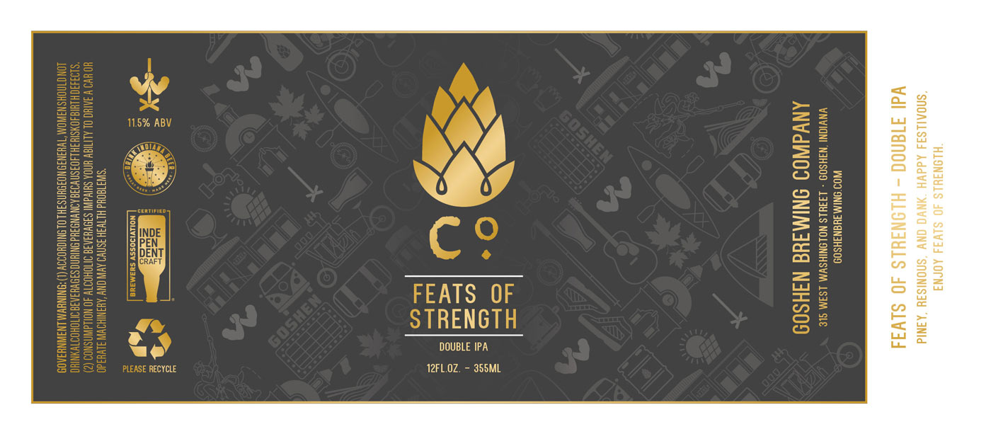 12oz Beer Label - Feats of Strength